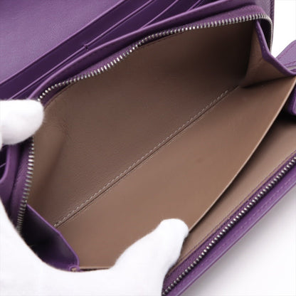 Second hand Bottega Veneta Long Flap Wallet Intrecciato Nappa Leather Purple - Tabita Bags