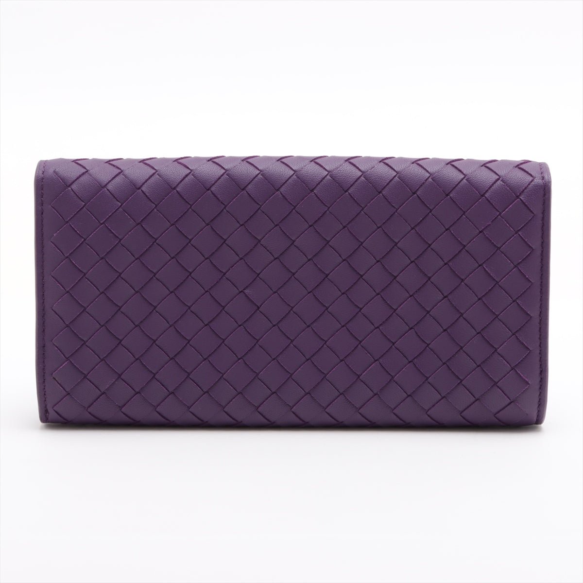 Second hand Bottega Veneta Long Flap Wallet Intrecciato Nappa Leather Purple - Tabita Bags