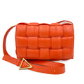 Second hand Bottega Veneta Padded Cassette Leather Camera Crossbody Orange - Tabita Bags