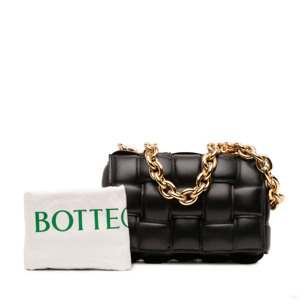 Second hand Bottega Veneta Padded Cassette Leather Crossbody Black - Tabita Bags