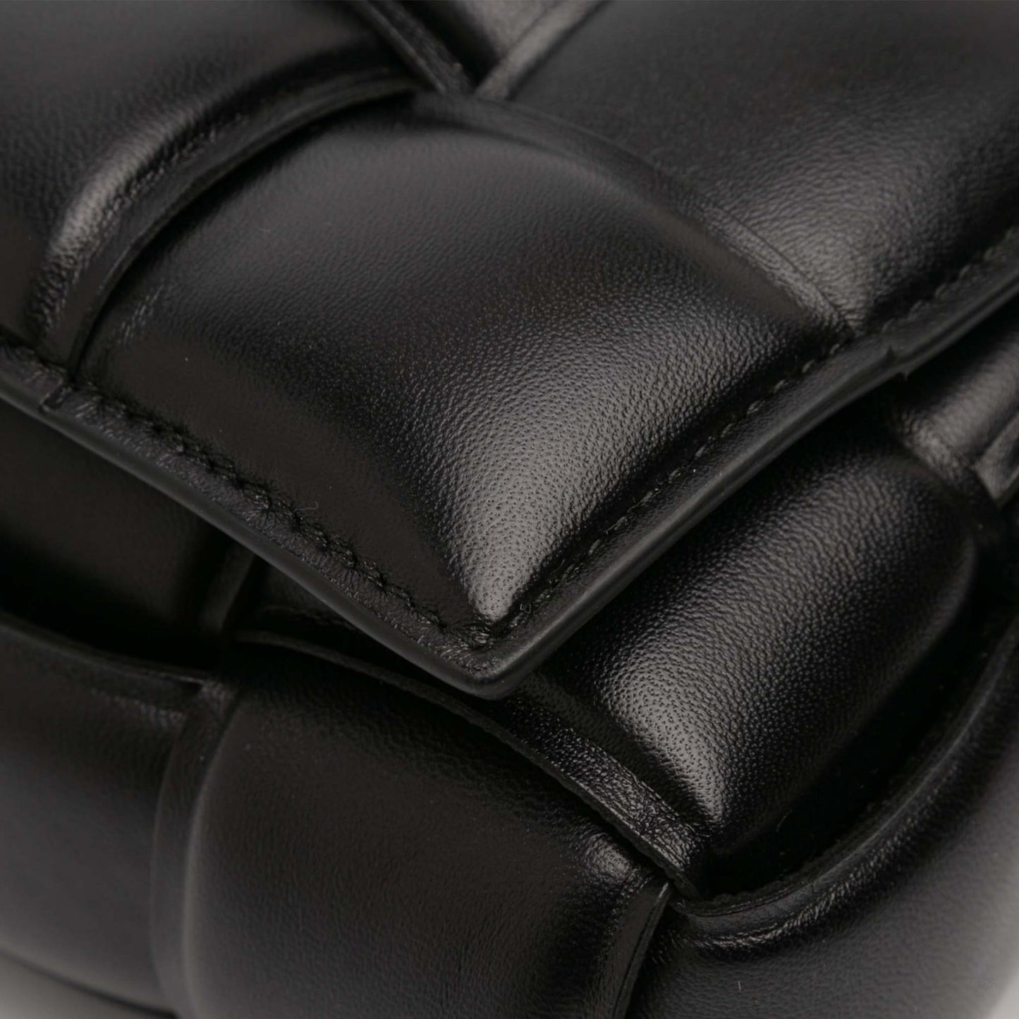 Second hand Bottega Veneta Padded Cassette Leather Crossbody Black - Tabita Bags