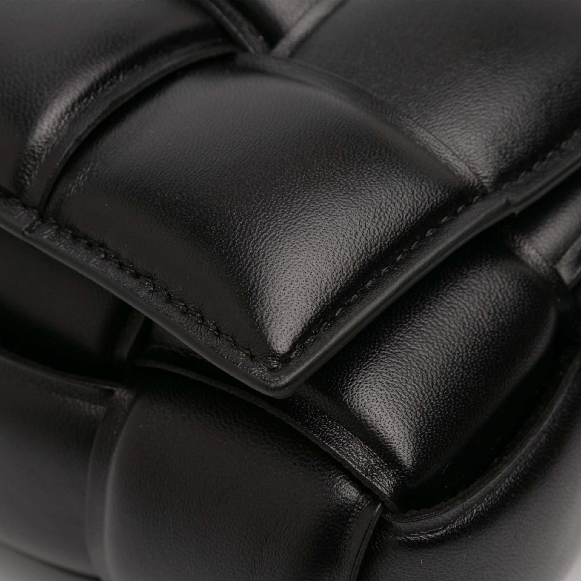 Second hand Bottega Veneta Padded Cassette Leather Crossbody Black - Tabita Bags