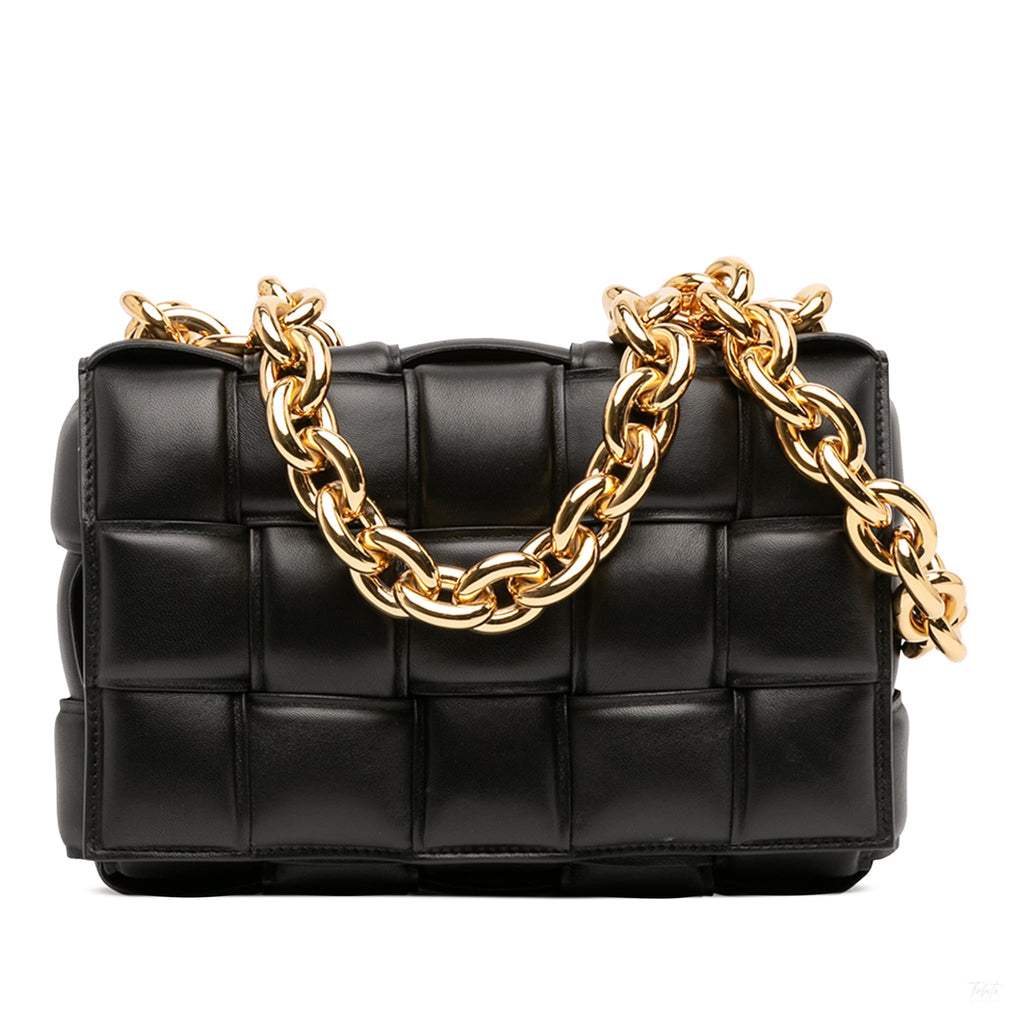 Second hand Bottega Veneta Padded Cassette Leather Crossbody Black - Tabita Bags