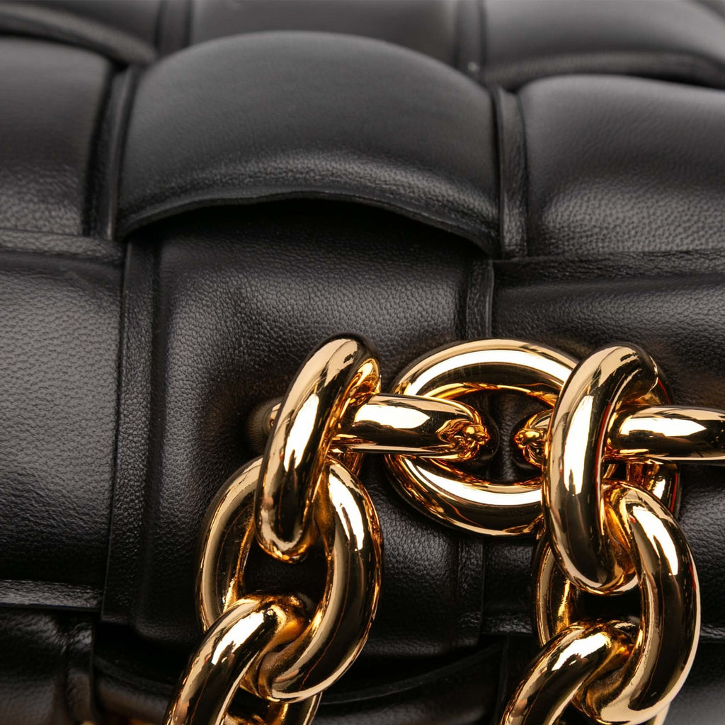 Second hand Bottega Veneta Padded Cassette Leather Crossbody Black - Tabita Bags