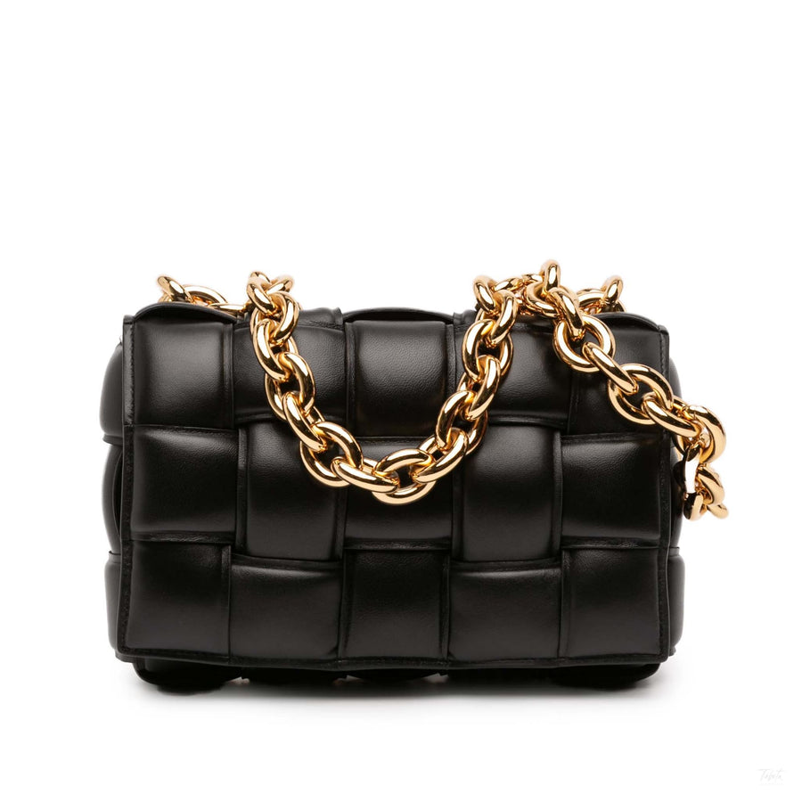 Second hand Bottega Veneta Padded Cassette Leather Crossbody Black - Tabita Bags
