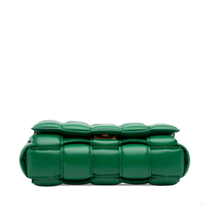 Second hand Bottega Veneta Padded Cassette Leather Crossbody Green - Tabita Bags