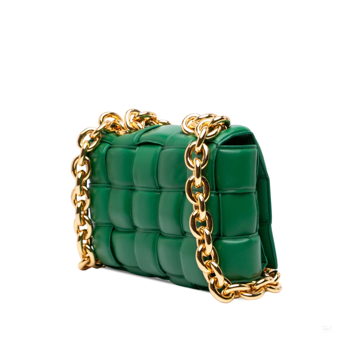 Second hand Bottega Veneta Padded Cassette Leather Crossbody Green - Tabita Bags