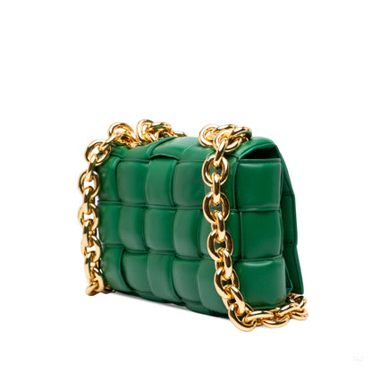 Second hand Bottega Veneta Padded Cassette Leather Crossbody Green - Tabita Bags