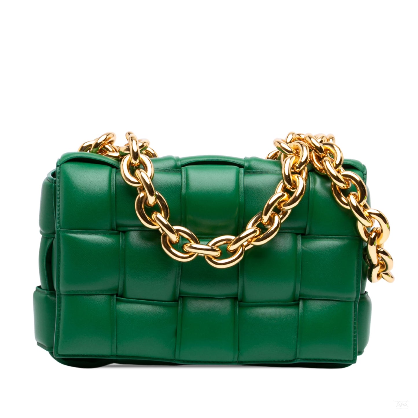 Second hand Bottega Veneta Padded Cassette Leather Crossbody Green - Tabita Bags