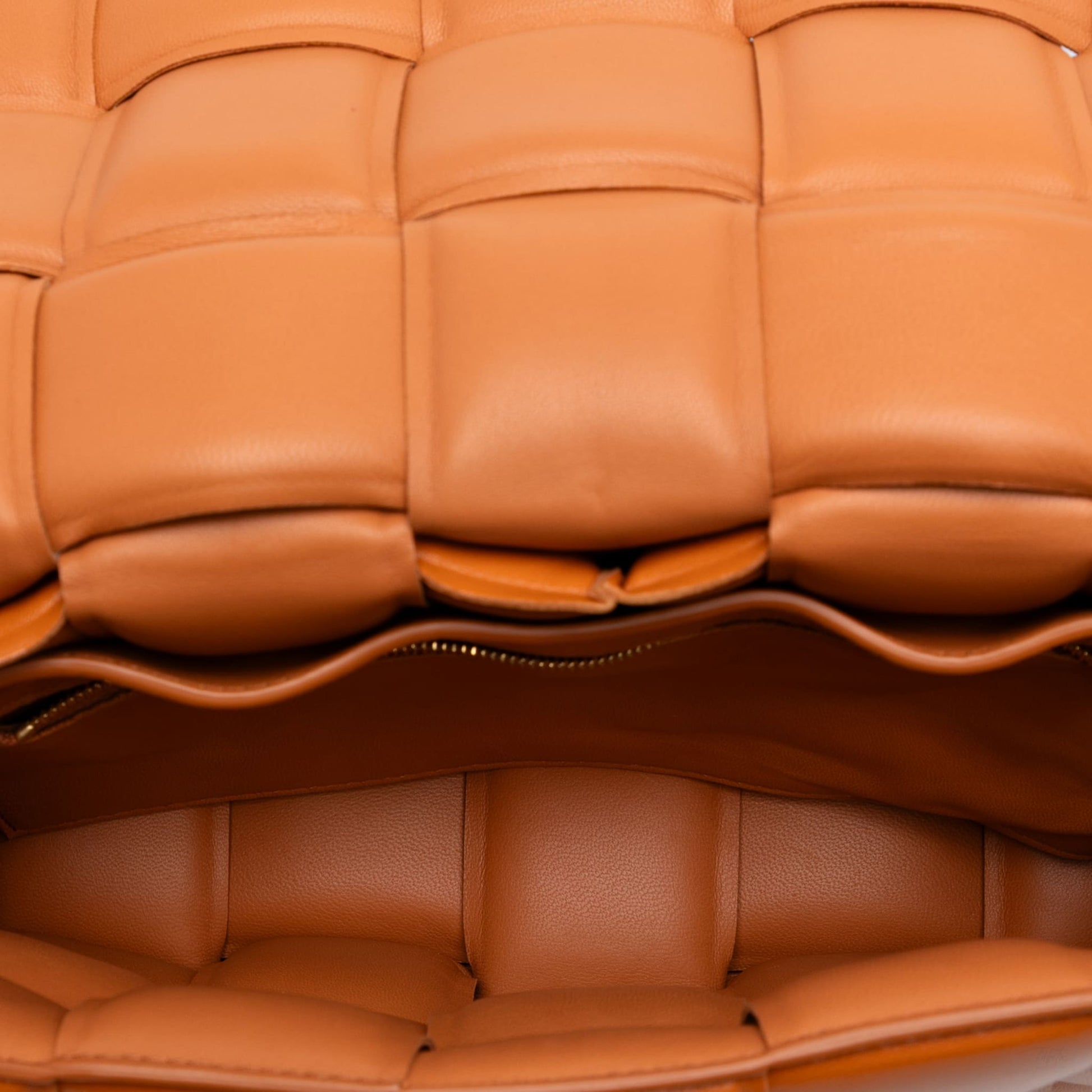 Second hand Bottega Veneta Padded Cassette Leather Crossbody Orange - Tabita Bags