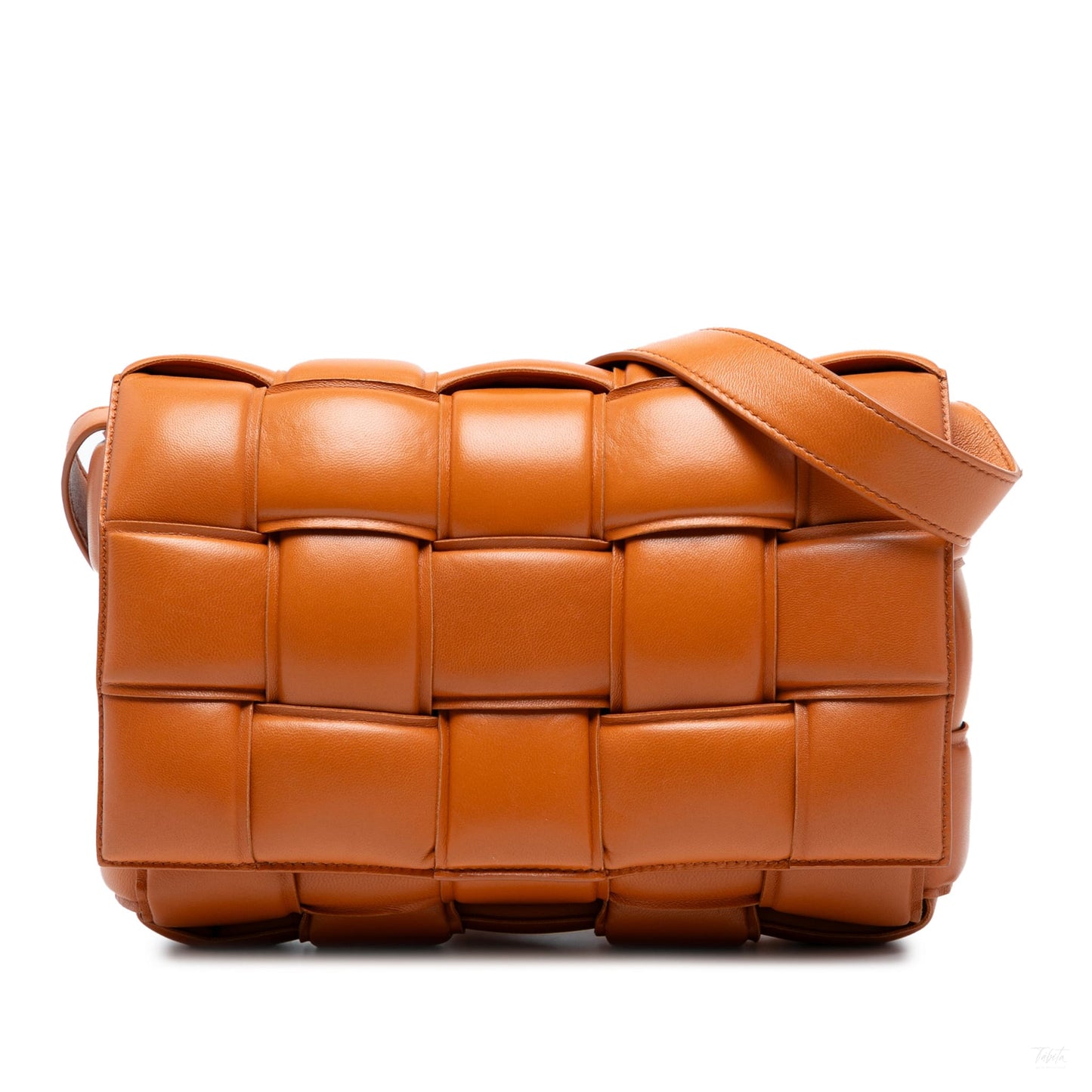Second hand Bottega Veneta Padded Cassette Leather Crossbody Orange - Tabita Bags