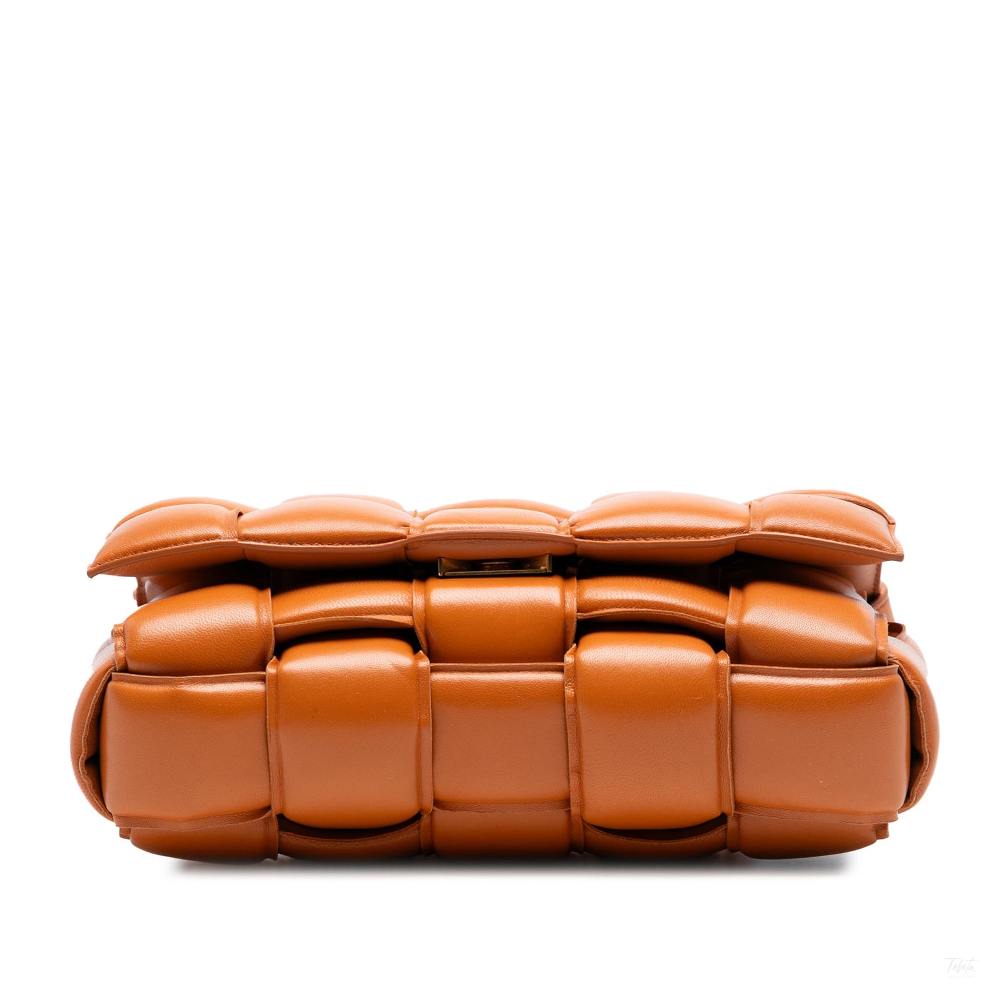 Second hand Bottega Veneta Padded Cassette Leather Crossbody Orange - Tabita Bags