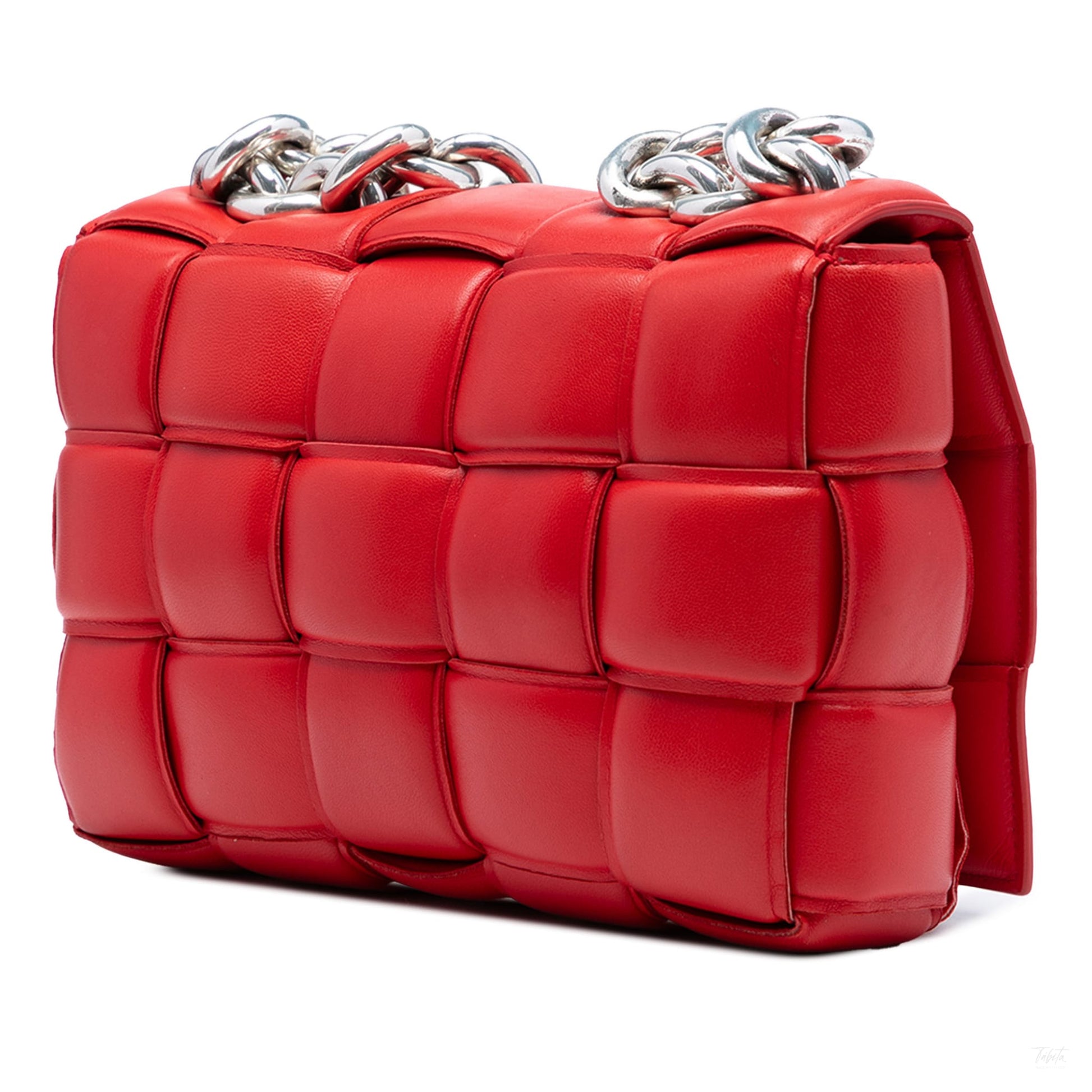 Second hand Bottega Veneta Padded Cassette Leather Crossbody Red - Tabita Bags