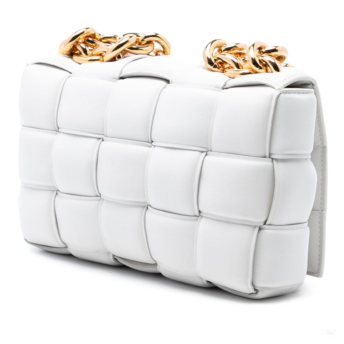 Second hand Bottega Veneta Padded Cassette Leather Crossbody White - Tabita Bags