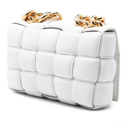 Second hand Bottega Veneta Padded Cassette Leather Crossbody White - Tabita Bags