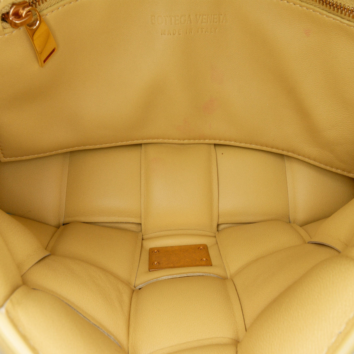 Second hand Bottega Veneta Padded Cassette Leather Crossbody Yellow - Tabita Bags