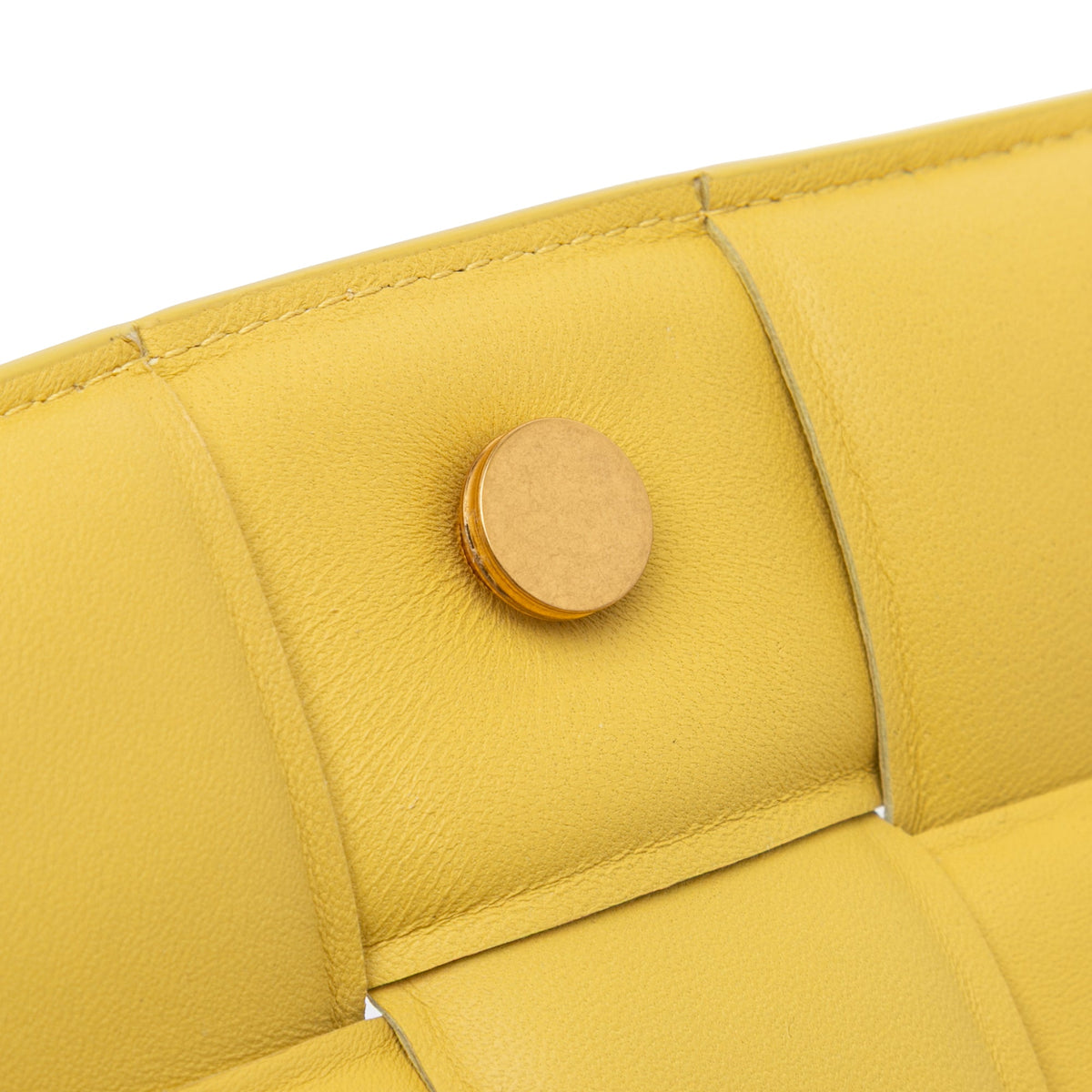 Second hand Bottega Veneta Padded Cassette Leather Crossbody Yellow - Tabita Bags