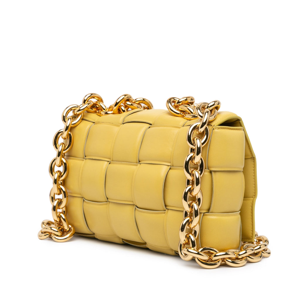 Second hand Bottega Veneta Padded Cassette Leather Crossbody Yellow - Tabita Bags