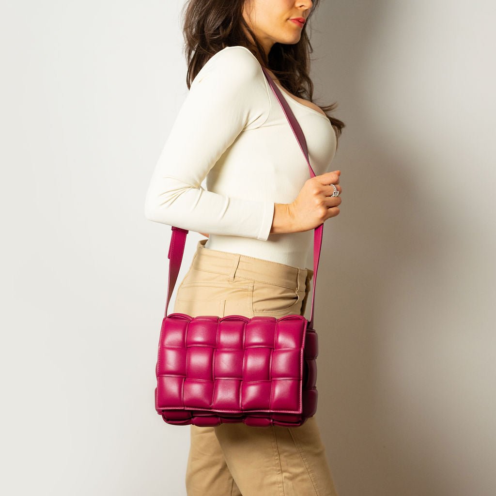 Second hand Bottega Veneta Padded Cassette Leather Shoulder Violet Bag - Tabita Bags