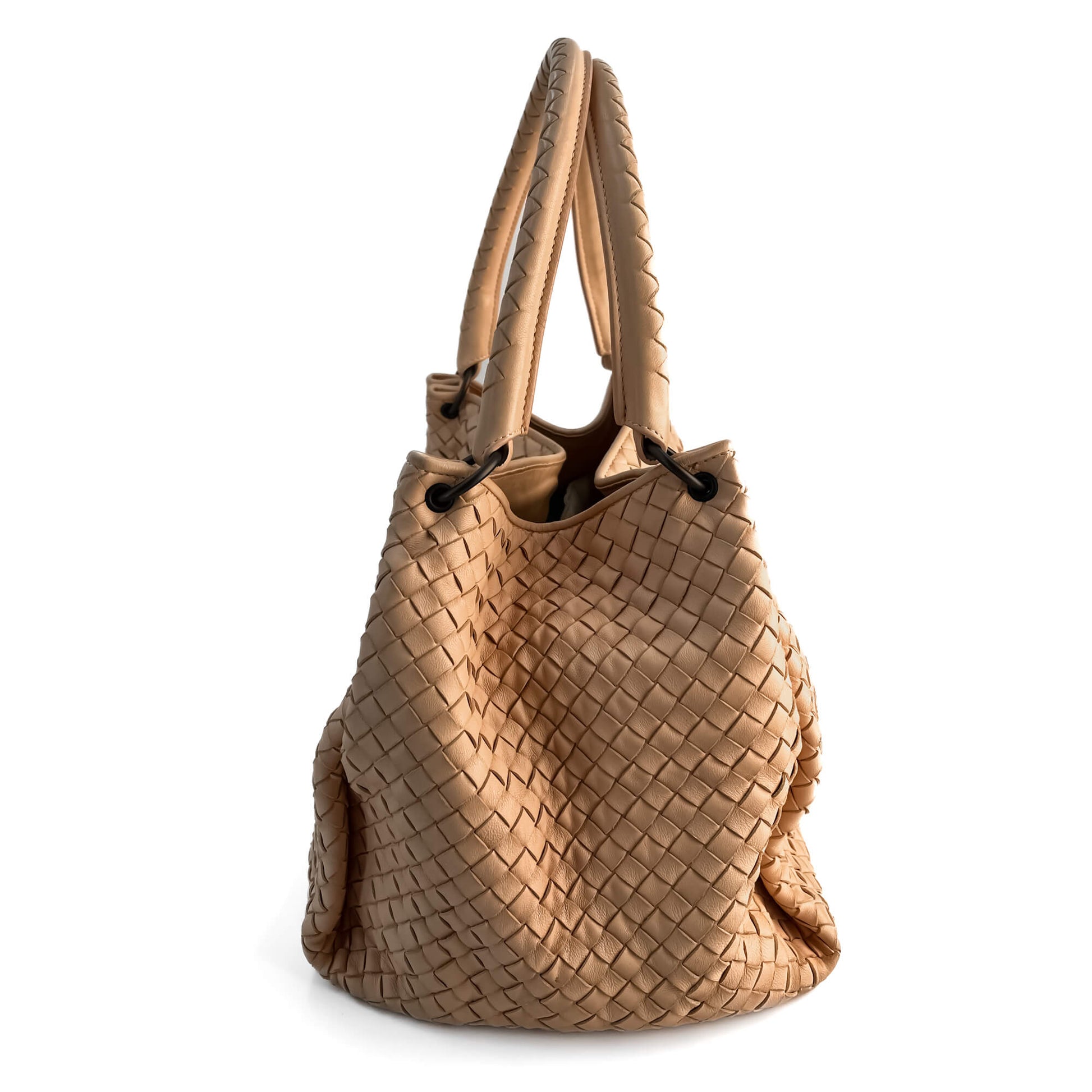Second hand Bottega Veneta Parachute Leather Tote Handbag Sand - Tabita Bags