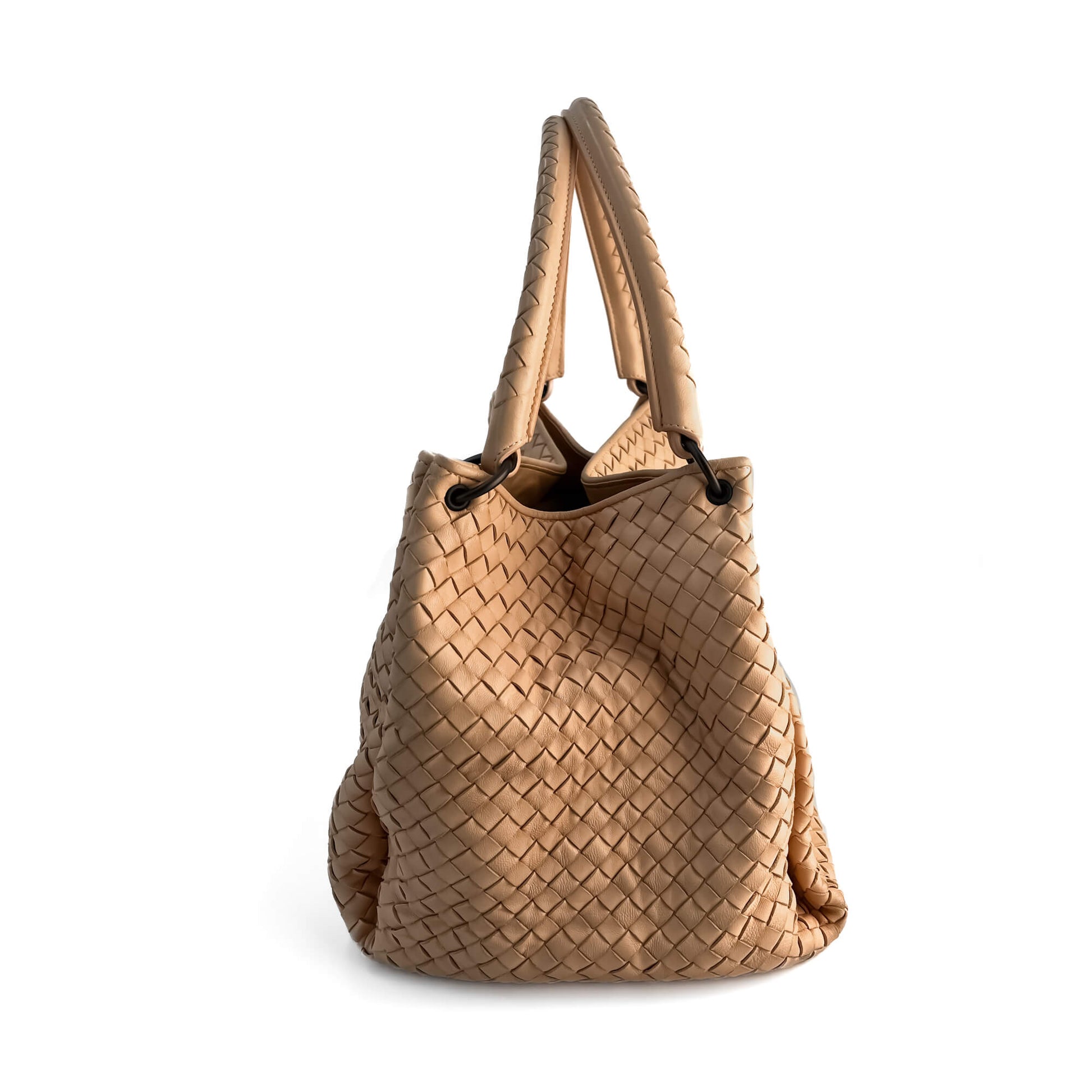 Second hand Bottega Veneta Parachute Leather Tote Handbag Sand - Tabita Bags