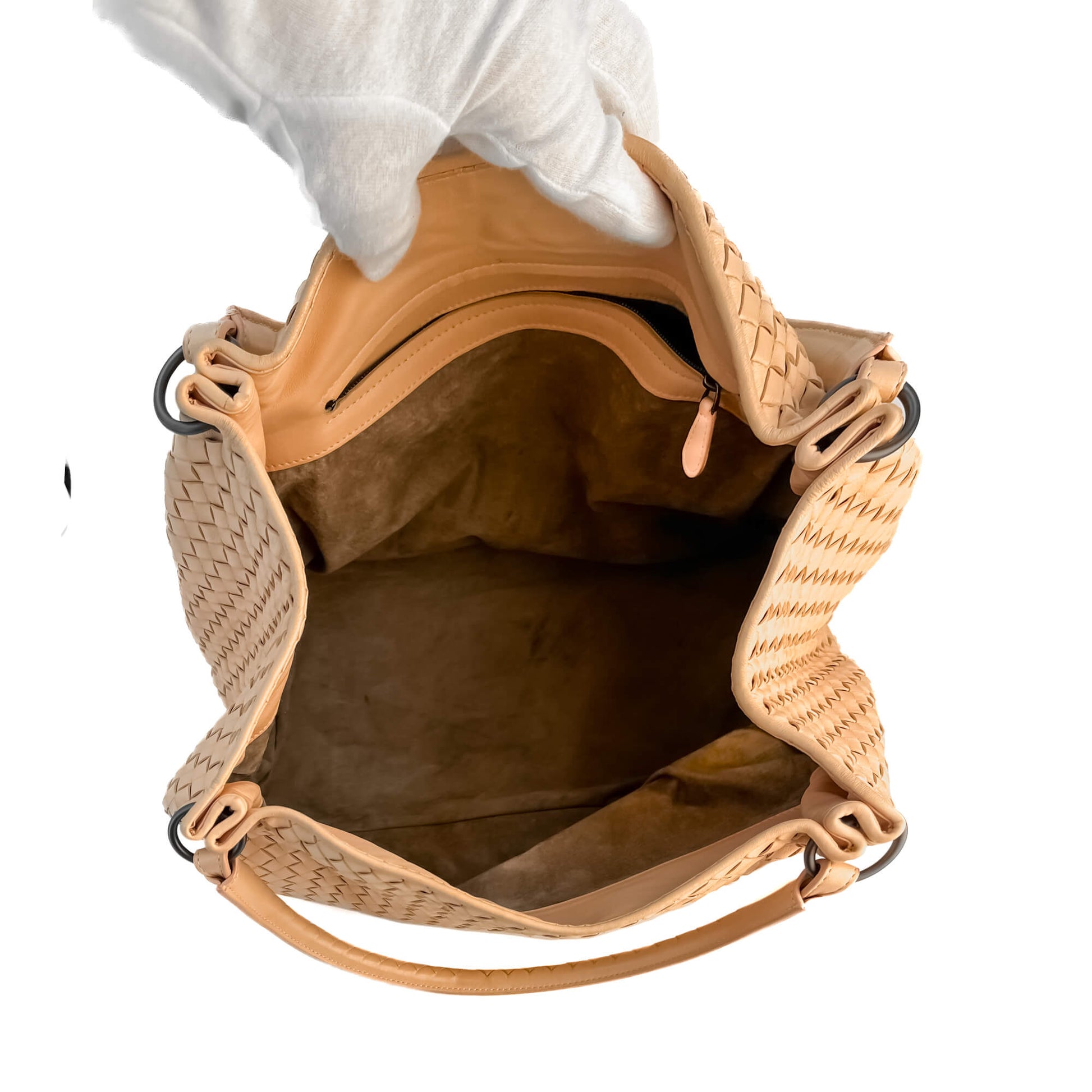 Second hand Bottega Veneta Parachute Leather Tote Handbag Sand - Tabita Bags