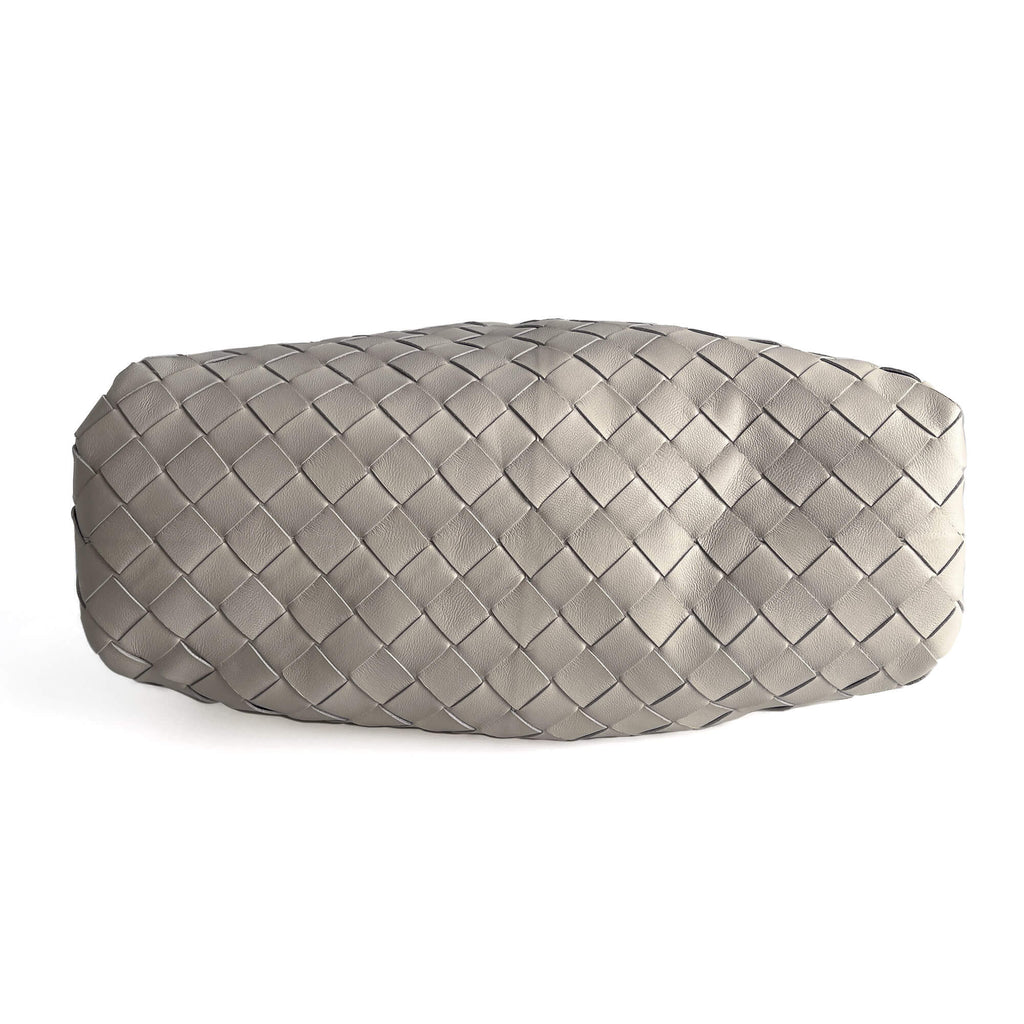 Second hand Bottega Veneta Pouch Small Intrecciato Leather Pouch Clutch White - Tabita Bags
