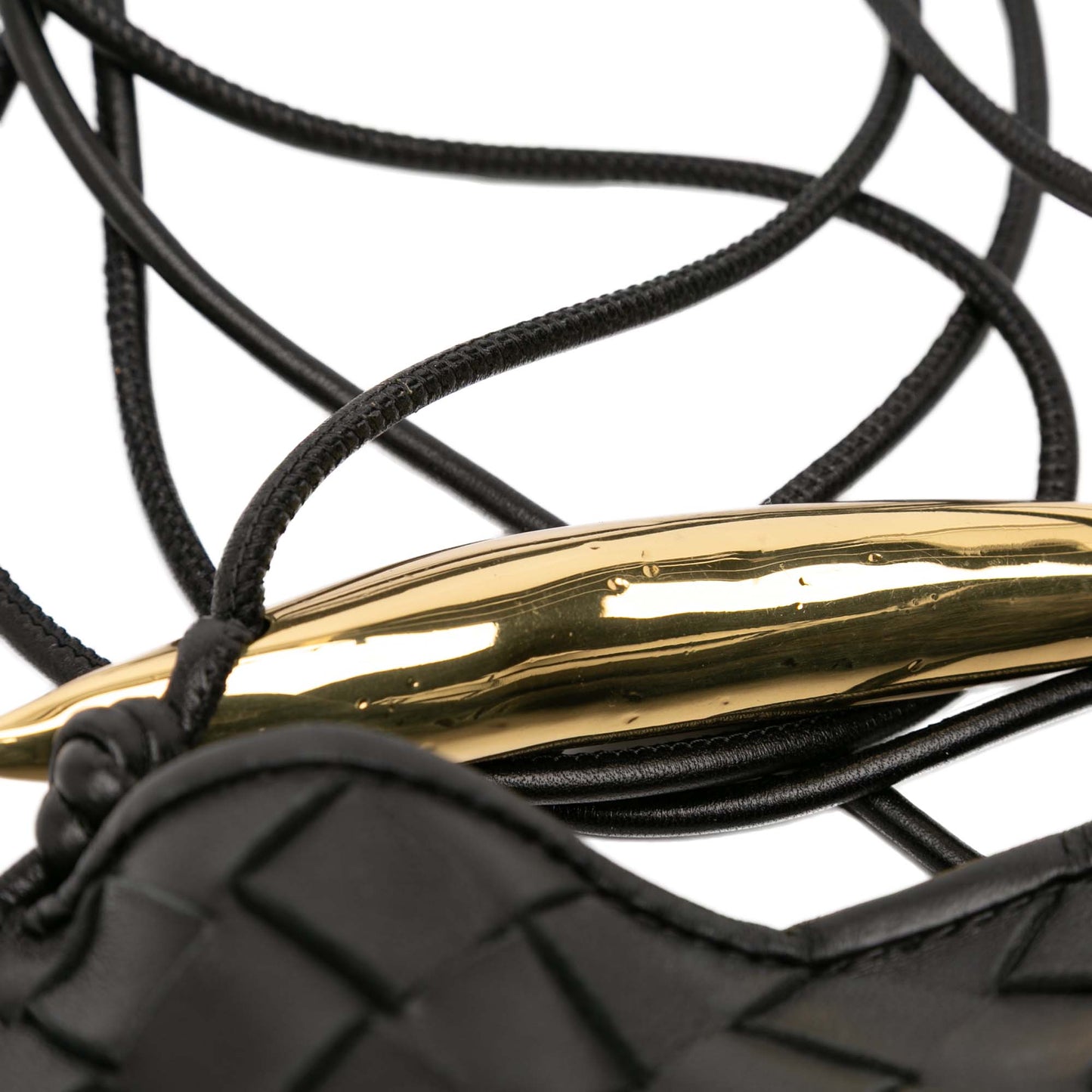 Second hand Bottega Veneta Sardine Lambskin Leather Crossbody Black - Tabita Bags