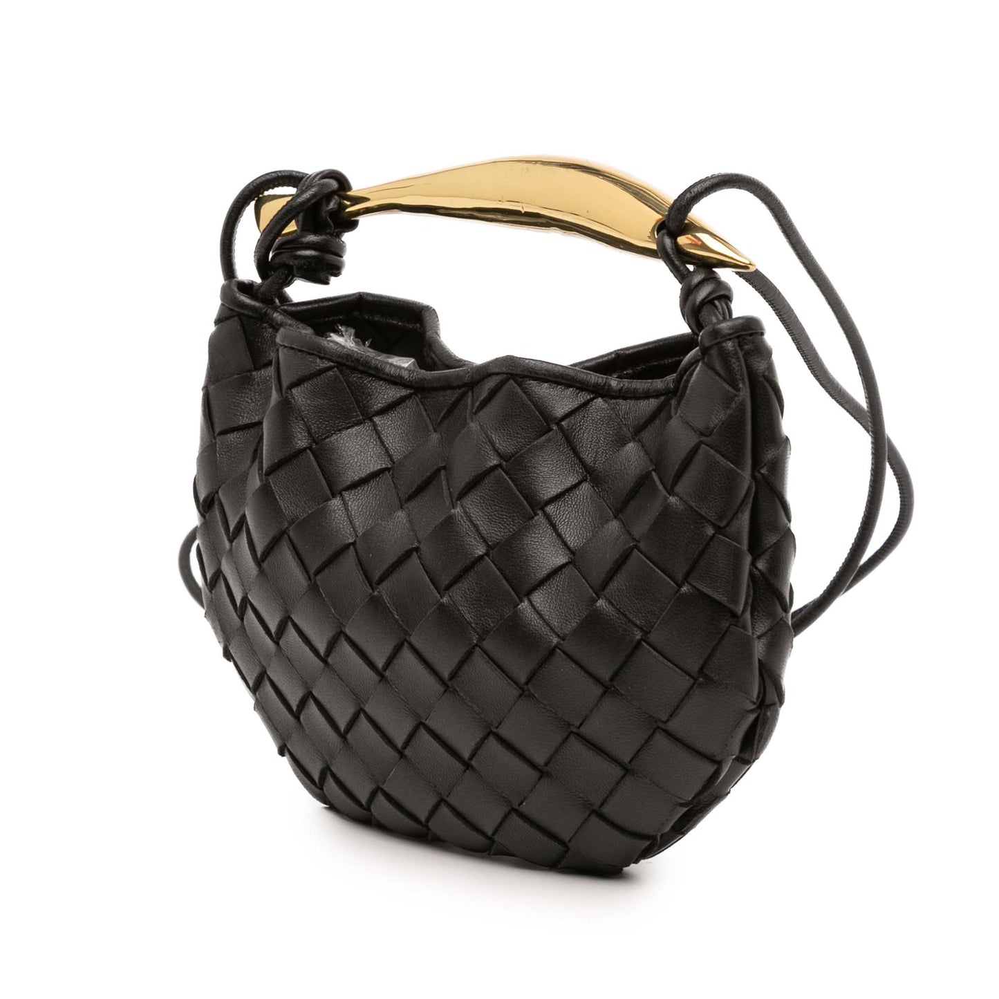 Second hand Bottega Veneta Sardine Lambskin Leather Crossbody Black - Tabita Bags