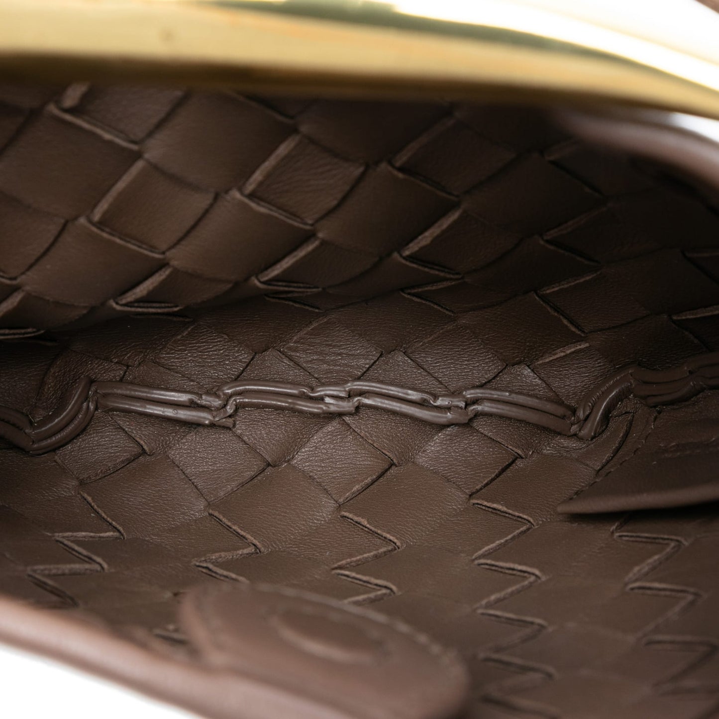 Second hand Bottega Veneta Sardine Lambskin Leather Crossbody Brown - Tabita Bags