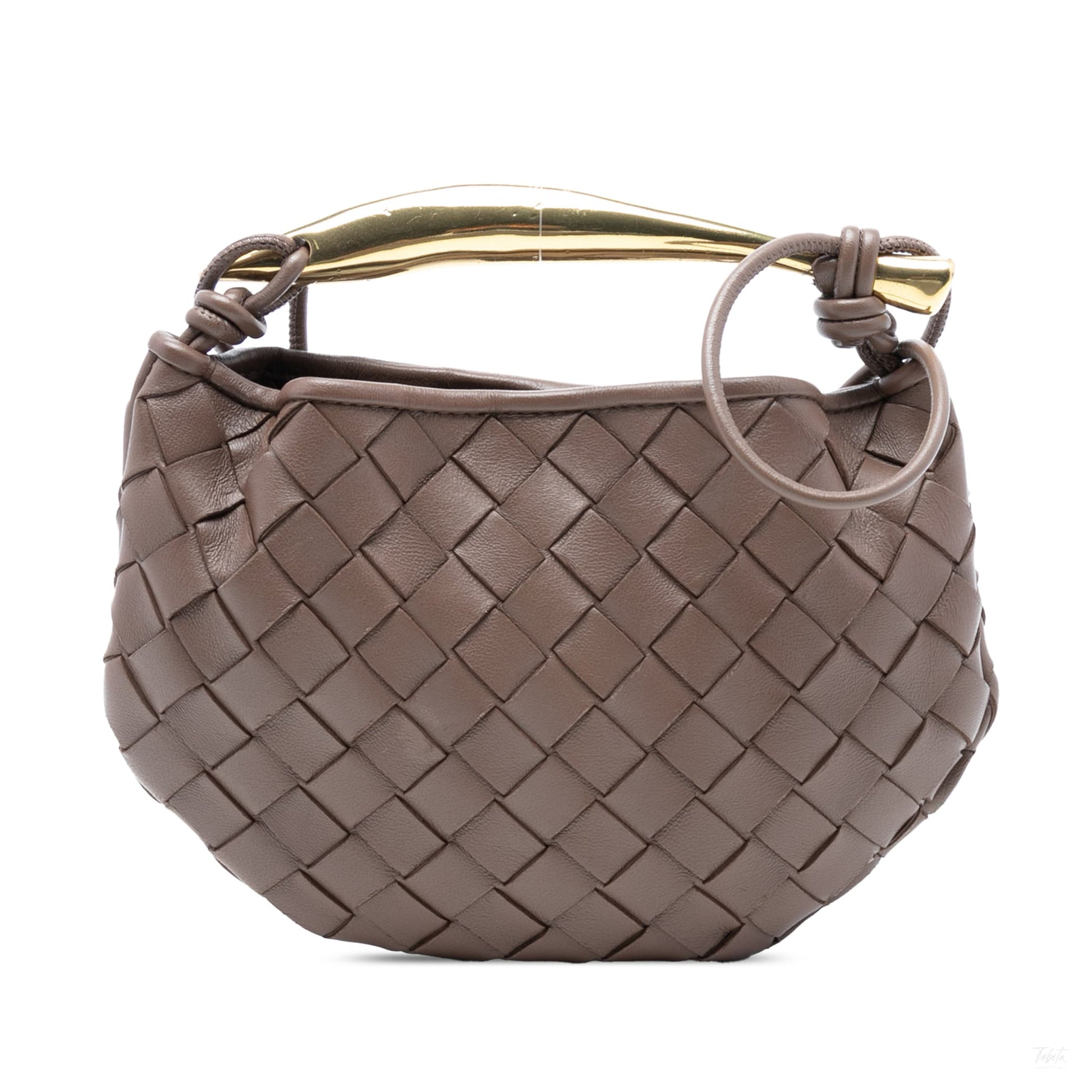 Second hand Bottega Veneta Sardine Lambskin Leather Crossbody Brown - Tabita Bags