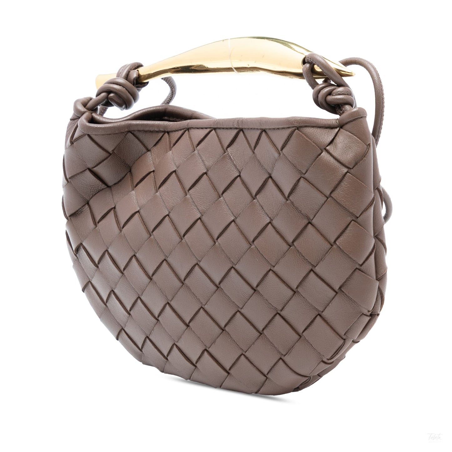 Second hand Bottega Veneta Sardine Lambskin Leather Crossbody Brown - Tabita Bags
