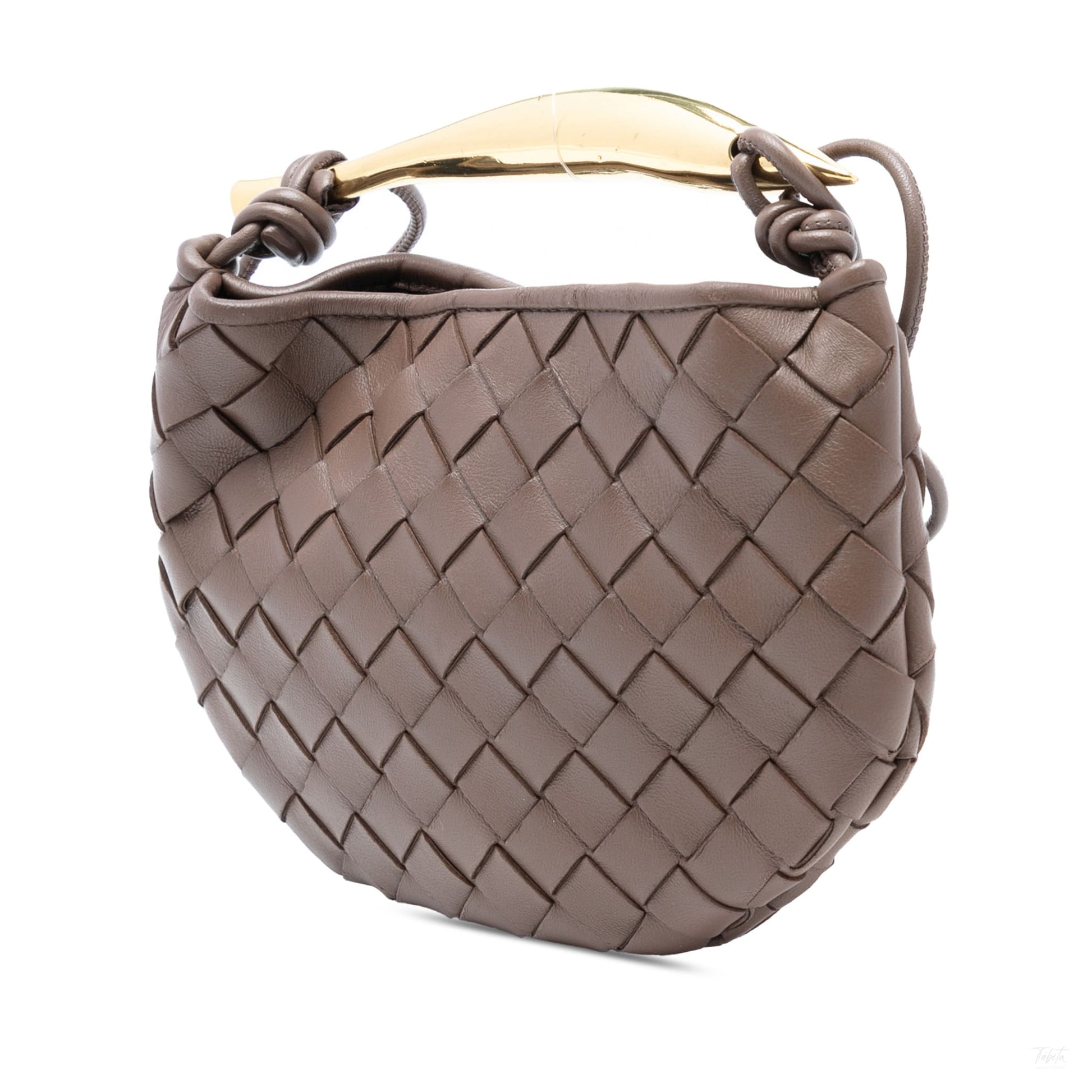 Second hand Bottega Veneta Sardine Lambskin Leather Crossbody Brown - Tabita Bags