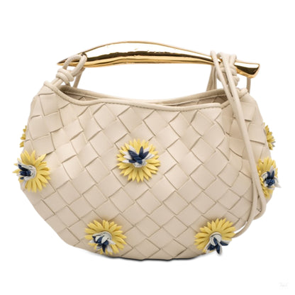 Second hand Bottega Veneta Sardine Lambskin Leather Crossbody Floral Beige - Tabita Bags