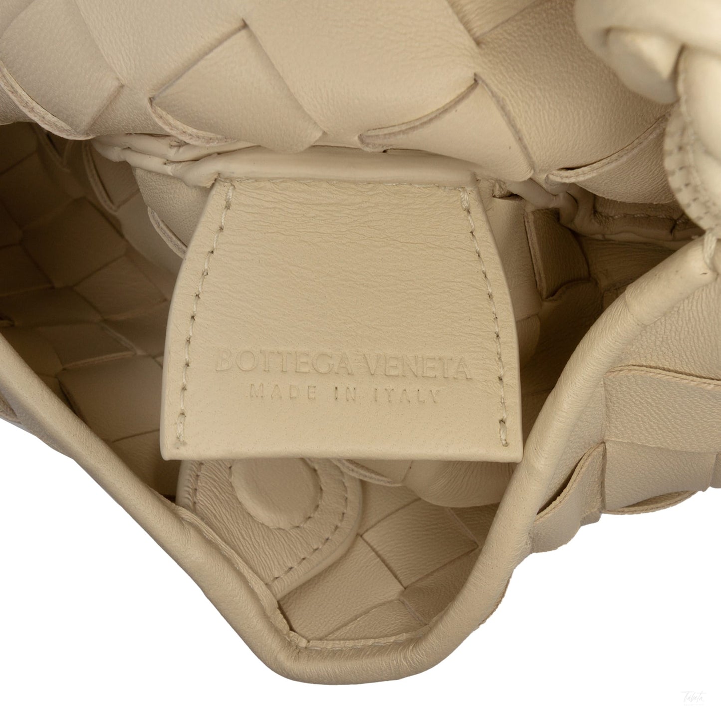Second hand Bottega Veneta Sardine Lambskin Leather Crossbody Floral Beige - Tabita Bags