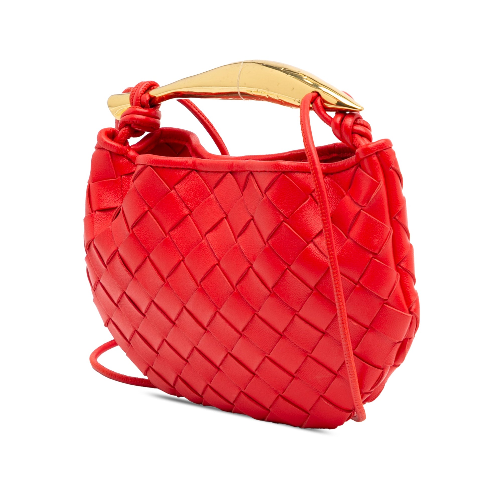 Second hand Bottega Veneta Sardine Lambskin Leather Crossbody Red - Tabita Bags