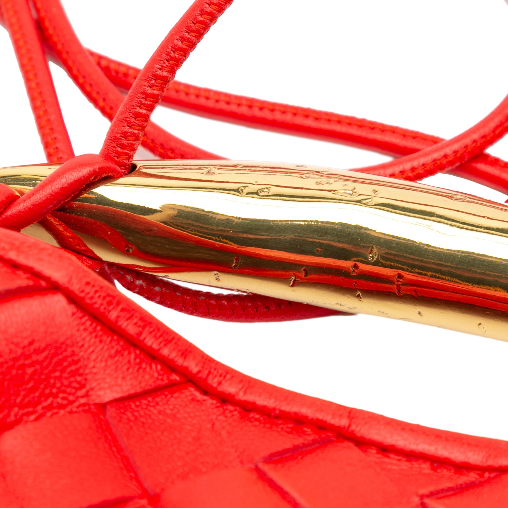 Second hand Bottega Veneta Sardine Lambskin Leather Crossbody Red - Tabita Bags