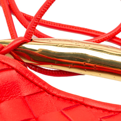 Second hand Bottega Veneta Sardine Lambskin Leather Crossbody Red - Tabita Bags