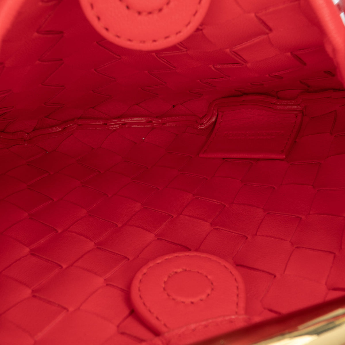 Second hand Bottega Veneta Sardine Lambskin Leather Crossbody Red - Tabita Bags