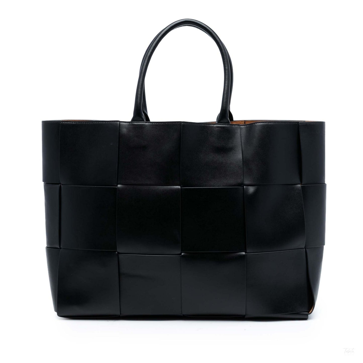 Second hand Bottega Veneta The Arco Large Maxi Intrecciato Leather Tote Bag Black - Tabita Bags
