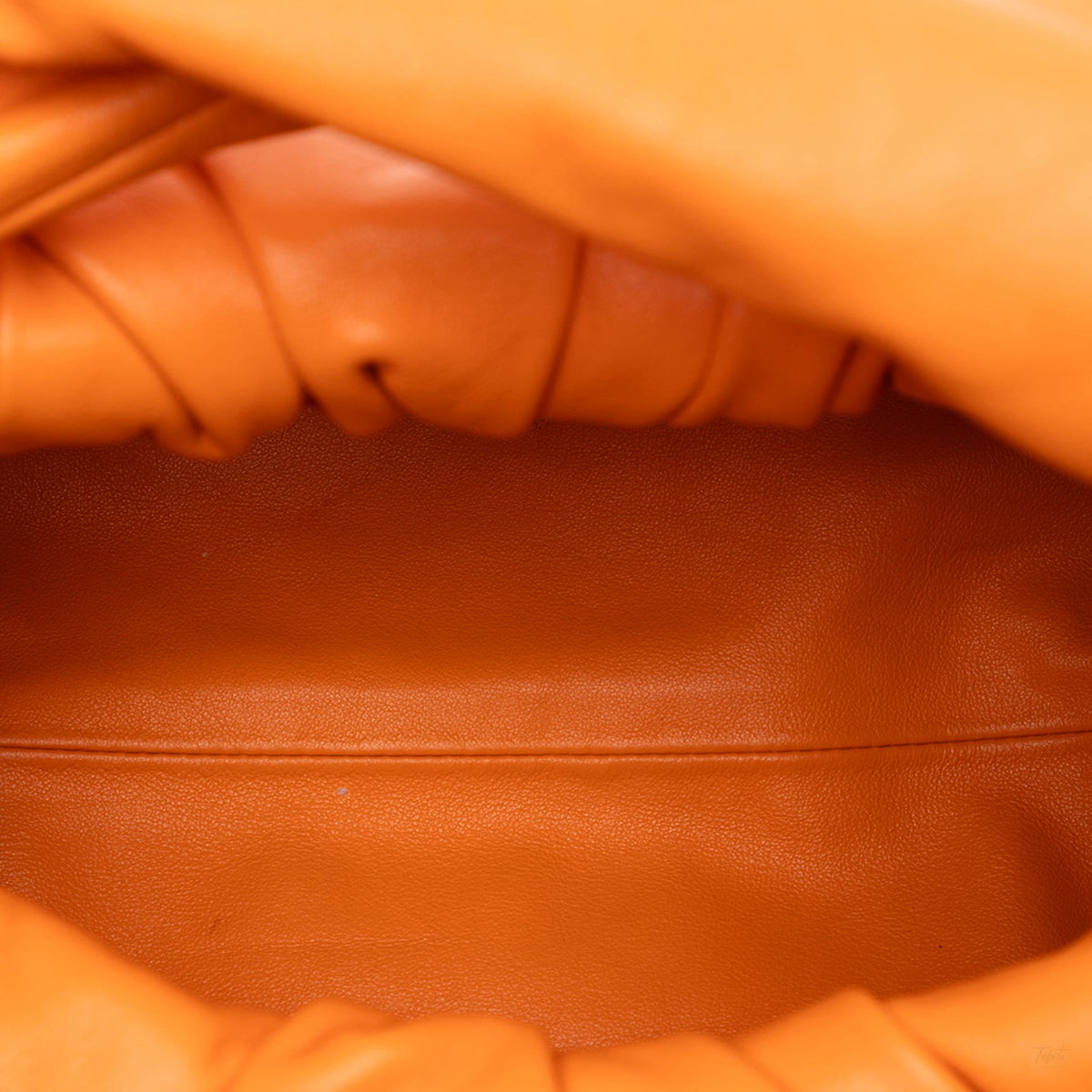 Second hand Bottega Veneta The Pouch Large Leather Hobo Shoulder Bag Orange - Tabita Bags