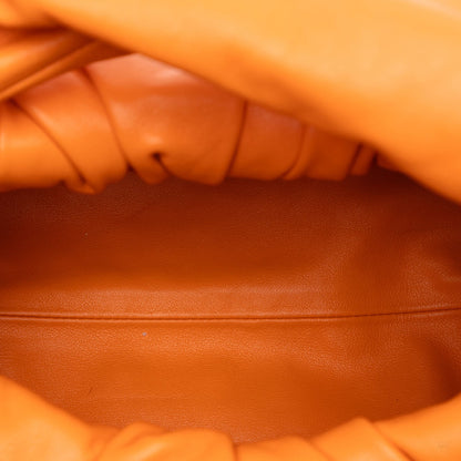 Second hand Bottega Veneta The Pouch Large Leather Hobo Shoulder Bag Orange - Tabita Bags