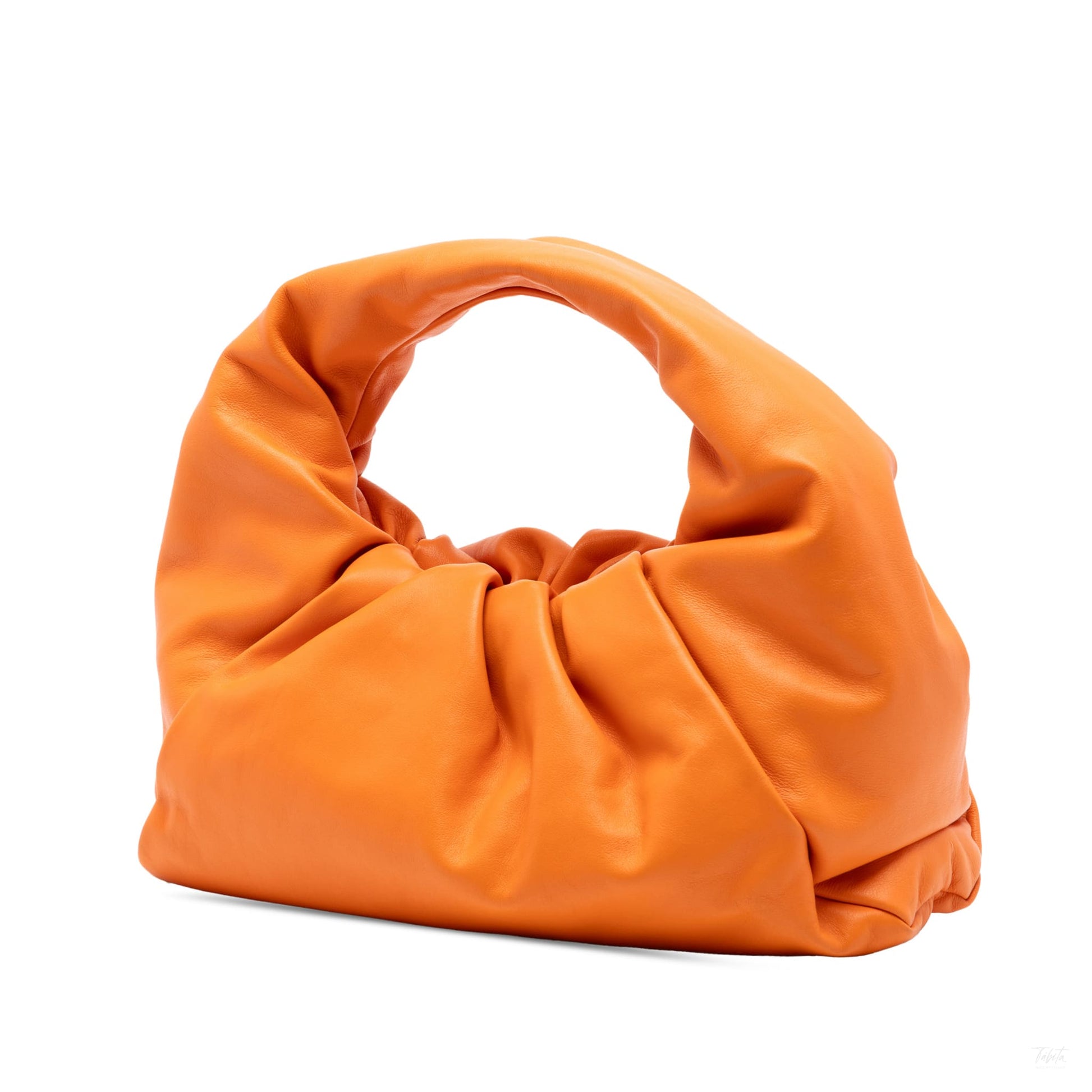 Second hand Bottega Veneta The Pouch Large Leather Hobo Shoulder Bag Orange - Tabita Bags