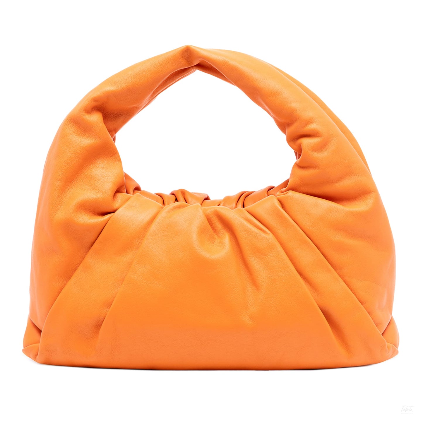 Second hand Bottega Veneta The Pouch Large Leather Hobo Shoulder Bag Orange - Tabita Bags