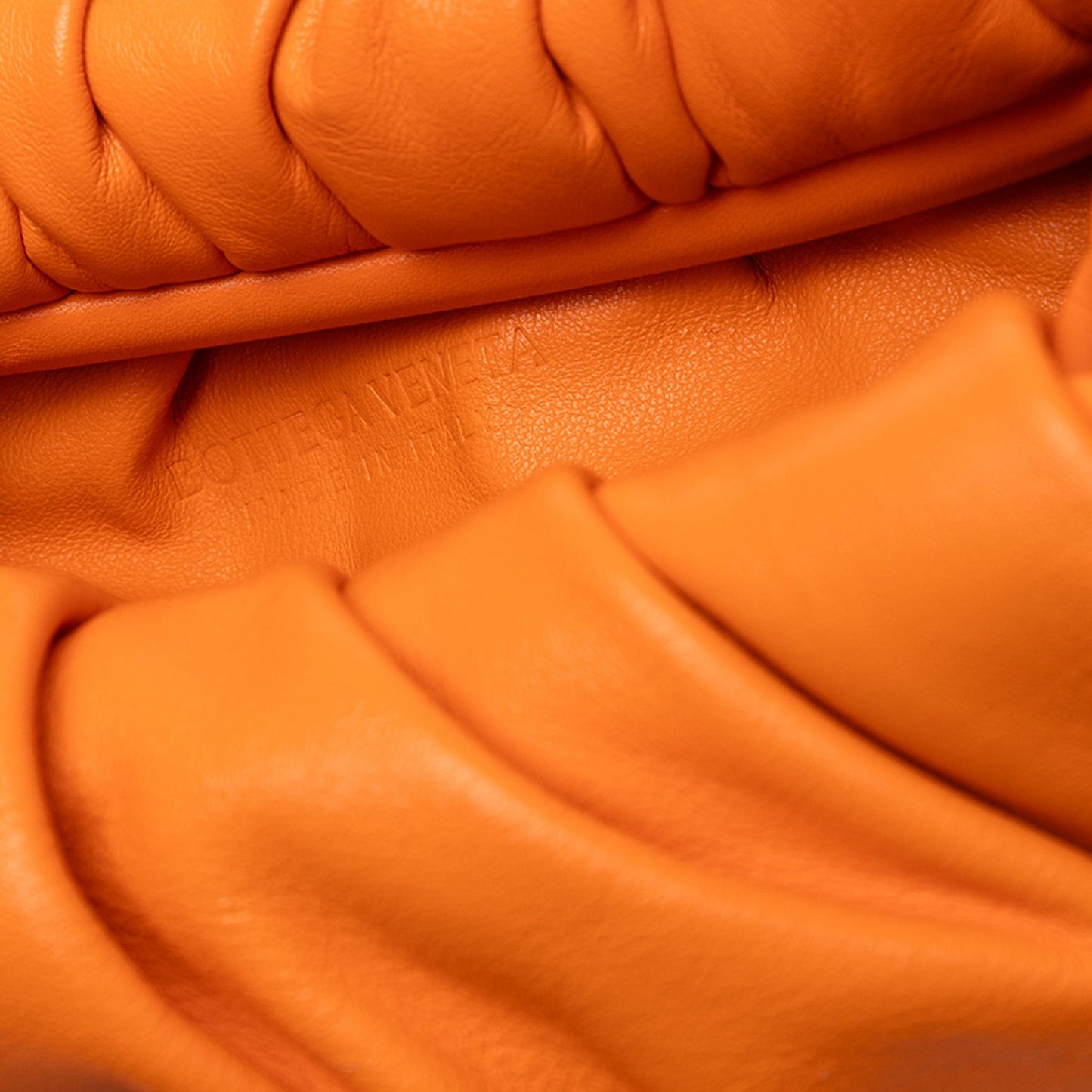 Second hand Bottega Veneta The Pouch Large Leather Hobo Shoulder Bag Orange - Tabita Bags