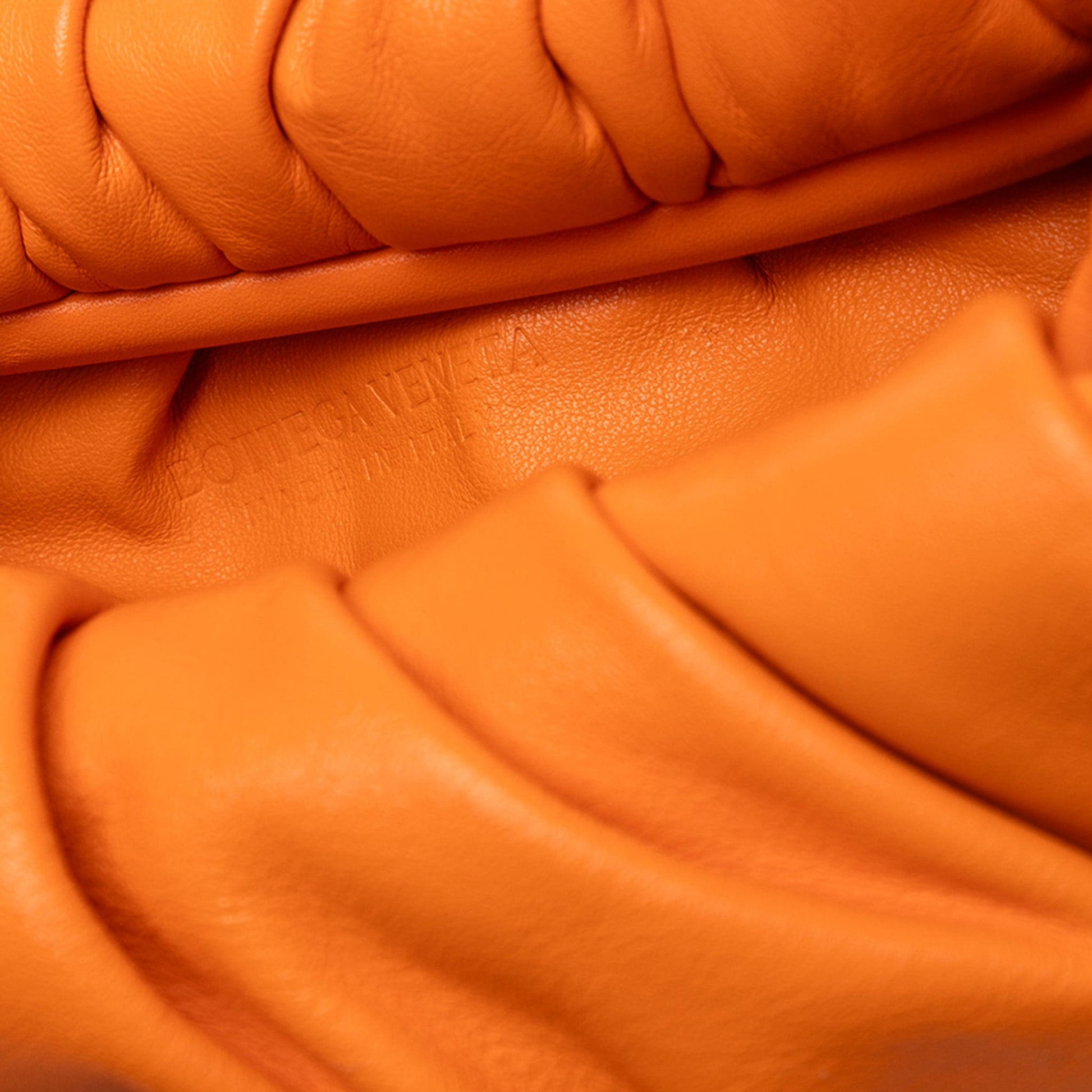 Second hand Bottega Veneta The Pouch Large Leather Hobo Shoulder Bag Orange - Tabita Bags