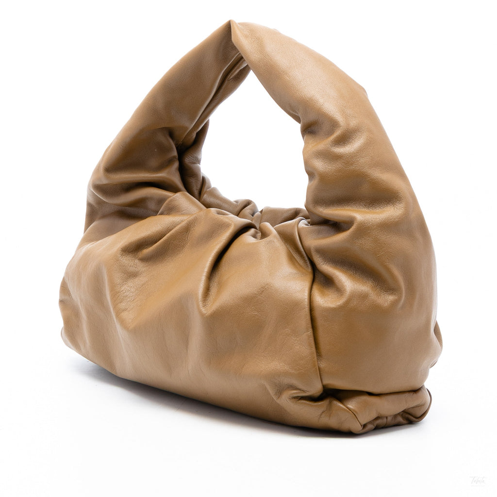 Second hand Bottega Veneta The Shoulder Pouch Medium Leather Hobo Shoulder Bag Brown - Tabita Bags