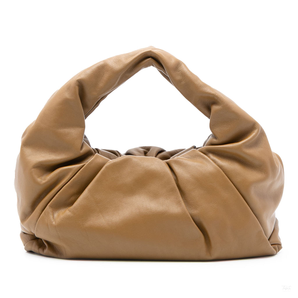 Second hand Bottega Veneta The Shoulder Pouch Medium Leather Hobo Shoulder Bag Brown - Tabita Bags