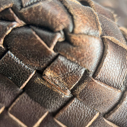 Second hand Bottega Veneta Tote Medium Nappa Leather Intrecciato Shoulder Bag Brown - Tabita Bags