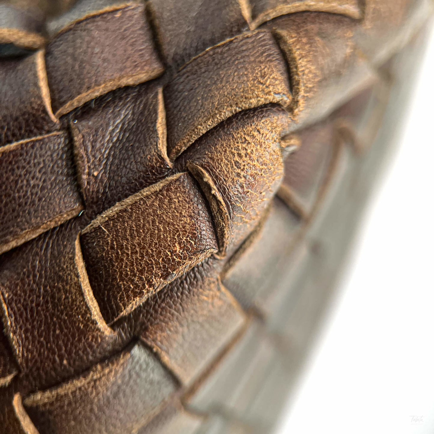 Second hand Bottega Veneta Tote Medium Nappa Leather Intrecciato Shoulder Bag Brown - Tabita Bags
